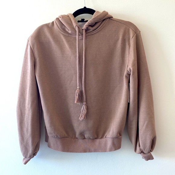 Anthropologie Current Air Shimmer Gold Foiled Sweatshirt - Picture 8 of 13